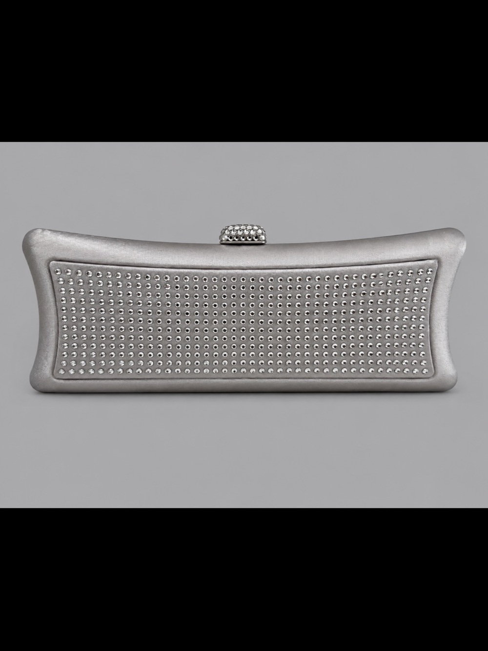 NWOTSilver Metallic Rhinestone Clutch Evening Bag Wedding Prom Glam